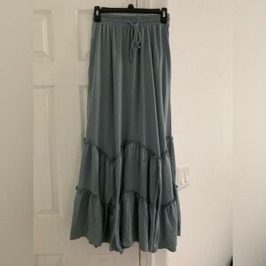 Elegant Blue Tiered Skirt